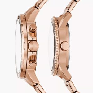Fossil-BQ2827SET-His-and-Hers-Bannon-Rose-Gold-tone-Brown-Dial-Watch-Box-Set-2