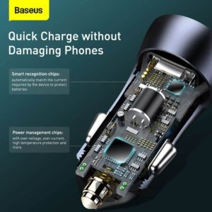 Baseus-Car-Charger-Golden-Contactor-Pro-Dual-Quick-Charger-UC-40W-With-Type-C-to-Lightning-For-Iphone-Data-Cable-1m