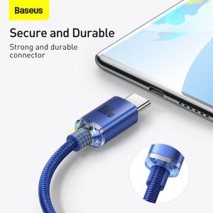 Baseus-USB-to-Type-C-100W-Crystal-Shine-Series-Fast-Charging-Data-Cable-1.2m-Blue