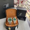 Louis-Cardin-1844G-8844L-Green-Dial-Silver-tone-Couple-Set